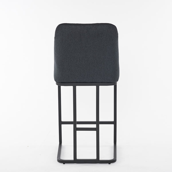 English Elm Set Of 2 Modern Upholstered Bar Stools With Button-Tufted High Back For Kitchen Or Dining Room Comfort W1901P225272-GIGA