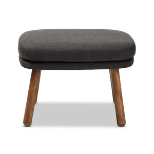 Baxton Studio Baxton Lovise Mid-Century Modern Dark Grey Ottoman - Versatile Seating & Stylish Footrest Option BBT5342-Dark Grey