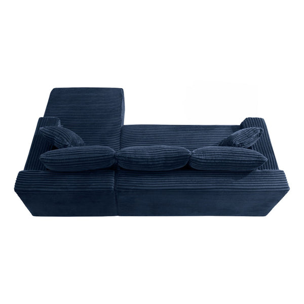 English Elm 106.3" Jumbo Corduroy L-shaped Sectional Deep Seat Sofa No Assembly Living Room W5515S00042