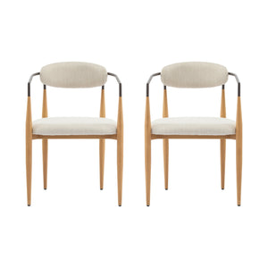English Elm Christopher Knight Home® - Dining Arm Chairs Set Of 2 - Modern Upholstered Design With Iron Frame For Elegant Dining Comfort N771P232981K