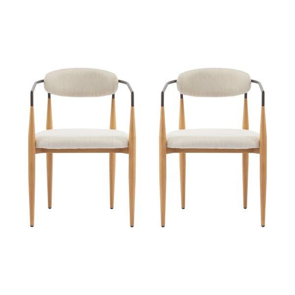 English Elm Christopher Knight Home® - Dining Arm Chairs Set Of 2 - Modern Upholstered Design With Iron Frame For Elegant Dining Comfort N771P232981K
