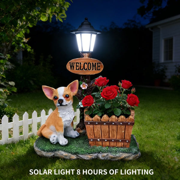 English Elm Sitting Corgi Resin Planter Sculpture Whimsical Porch Garden Decor with Succulent Cavity W5398P464244