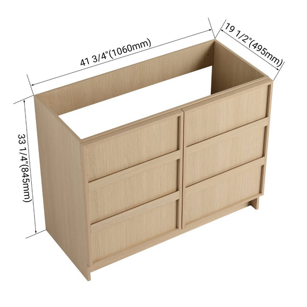 English Elm 42" Freestanding Bathroom Vanity Plywood Build Soft-close Doors Dune Oak Finish W999P392896