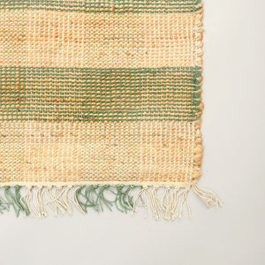 English Elm Area Rug - Handwoven Eco-Friendly Green Plaid Jute & Cotton, 8X10 Ft For Living Spaces & More B346P321265