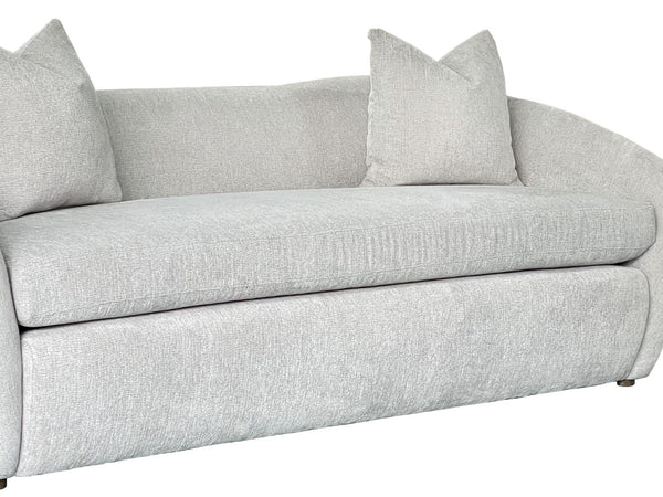 English Elm Sofa Mendocino Beach White Upholstered, 2 Pillows — Reversible Cushions, Sinuous Spring Support B2699P394559