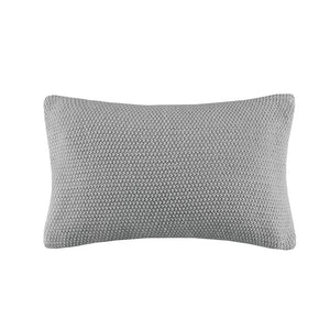 JLA Home INK+IVY - Oblong Knit Pillow Cover with Hidden Zipper — Ultra-Soft Acrylic Texture for Cozy Cottage Style Grey II30-1141