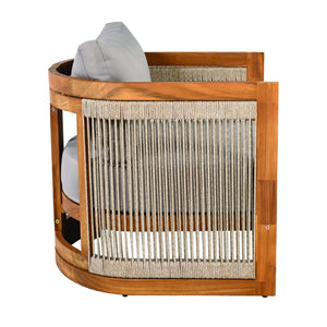 English Elm [set of 2] Acacia Hardwood Outdoor Club Chairs with Rope Weave Panels and Cushions N767P367654E_2