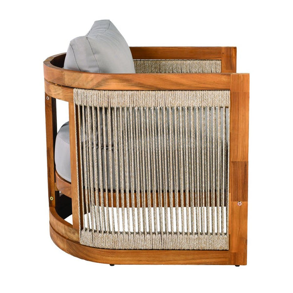 English Elm [set of 2] Acacia Hardwood Outdoor Club Chairs with Rope Weave Panels and Cushions N767P367654E_2