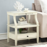 Comfort Pointe Newton Antique White Storage Nightstand Antique White