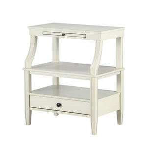 Comfort Pointe Newton Antique White Storage Nightstand Antique White