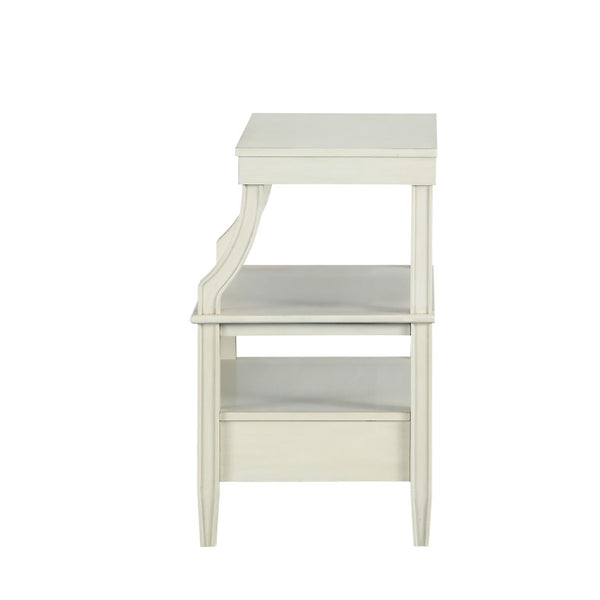 Comfort Pointe Newton Antique White Storage Nightstand Antique White
