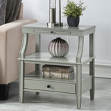 Comfort Pointe Newton Antique Grey Storage Nightstand Antique Grey