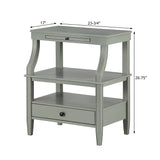 Comfort Pointe Newton Antique Grey Storage Nightstand Antique Grey