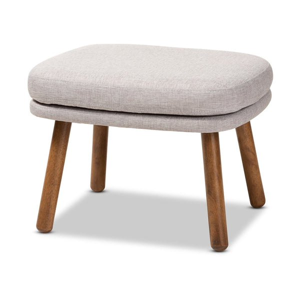 Baxton Studio Baxton Studio Lovise Mid-Century Modern Ottoman - Versatile Greyish Beige Upholstered Footrest & Seat BBT5342-Greyish Beige