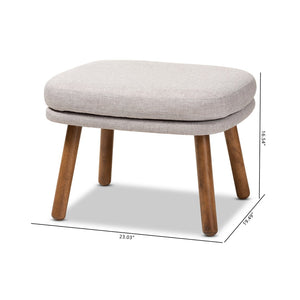 Baxton Studio Baxton Studio Lovise Mid-Century Modern Ottoman - Versatile Greyish Beige Upholstered Footrest & Seat BBT5342-Greyish Beige
