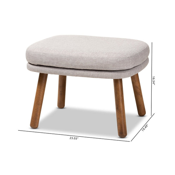 Baxton Studio Baxton Studio Lovise Mid-Century Modern Ottoman - Versatile Greyish Beige Upholstered Footrest & Seat BBT5342-Greyish Beige