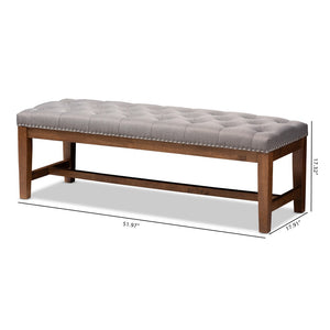 Baxton Studio Baxton Ainsley Modern Grey Fabric Bench with Walnut Rubberwood Frame - Stylish & Versatile Seating BBT5338-Grey