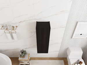 English Elm 12 Inch Narrow Wall Mounted Cabinet Soft Close Door Dark Oak Finish Bathroom Storage W1972P457985