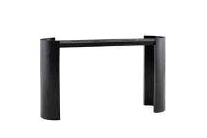 English Elm Double-layer Matte Black Console Table Curved Shelf Minimalist Entryway Sofa Side W3875P388009