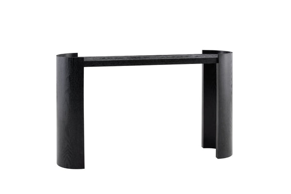 English Elm Double-layer Matte Black Console Table Curved Shelf Minimalist Entryway Sofa Side W3875P388009