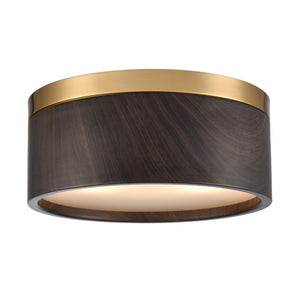 Engel 12'' Wide 2-Light Flush Mount - Satin Brass with Ebony 82333/2 Elk Lighting