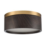 Engel 12'' Wide 2-Light Flush Mount - Satin Brass with Ebony 82333/2 Elk Lighting