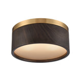 Engel 12'' Wide 2-Light Flush Mount - Satin Brass with Ebony 82333/2 Elk Lighting