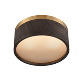 Engel 12'' Wide 2-Light Flush Mount - Satin Brass with Ebony 82333/2 Elk Lighting