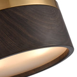 Engel 12'' Wide 2-Light Flush Mount - Satin Brass with Ebony 82333/2 Elk Lighting