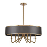 Engel 30'' Wide 6-Light Chandelier - Satin Brass with Ebony 82335/6 Elk Lighting