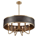 Engel 30'' Wide 6-Light Chandelier - Satin Brass with Ebony 82335/6 Elk Lighting