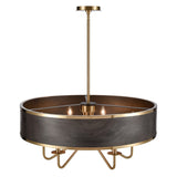 Engel 30'' Wide 6-Light Chandelier - Satin Brass with Ebony 82335/6 Elk Lighting