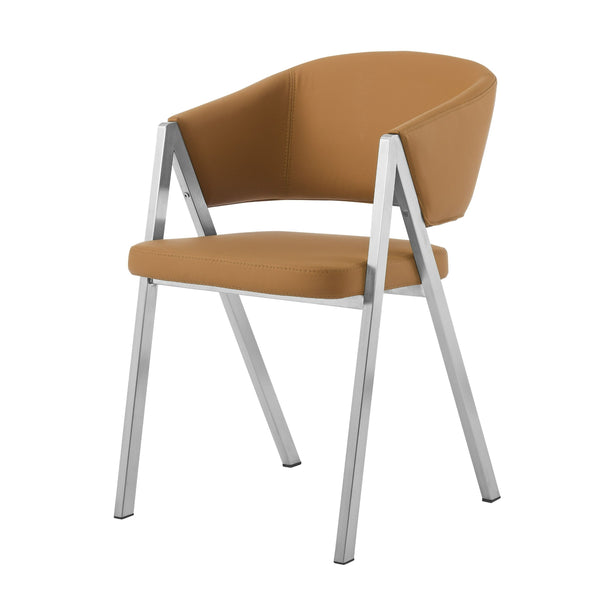 VIG Furniture Modrest Marcus - Modern Camel Vegan Leather Dining Chair (Set of 2) VGEW-F3248AA-CML