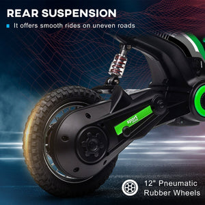 English Elm Aosom 12v Electric Kids Ride on Utv with Remote Control Suspension and Music System Green W2225P229307