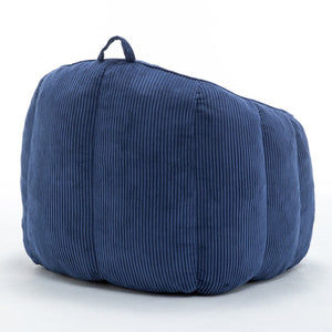 English Elm Giant Corduroy Bean Bag with Armrests Shredded Foam Lounge Chair for Living Room Dark Blue W2200P442629