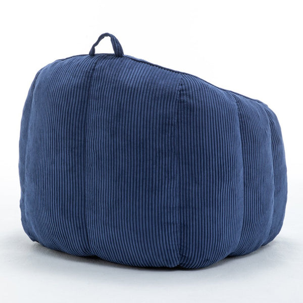 English Elm Giant Corduroy Bean Bag with Armrests Shredded Foam Lounge Chair for Living Room Dark Blue W2200P442629