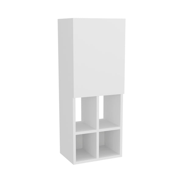 English Elm Wall Wall Cabinet with Sink 1 Door 5 Shelves White – Space-Saving Engineered Wood Bathroom Storage Unit B097P350333