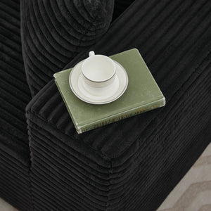 English Elm 106" Plush Corduroy Cloud Sectional Sofa with Right Chaise — Deep Seat, No Assembly, Modern Comfort W1143S00029 W1143S00029