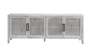 Basset Mirror Pentak White Server - Modern Coastal Charm With Unique Mango Wood, Soft-close Doors & Ample Storage White Wood 8236-dr-576