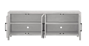 Basset Mirror Pentak White Server - Modern Coastal Charm With Unique Mango Wood, Soft-close Doors & Ample Storage White Wood 8236-dr-576