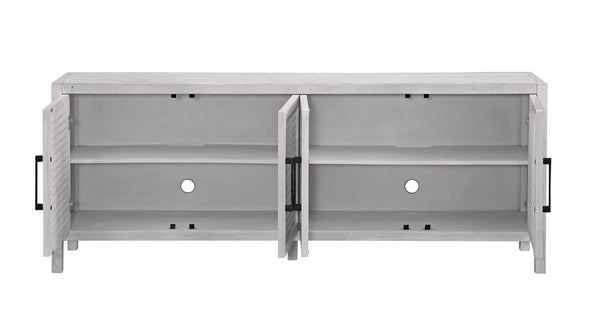 Basset Mirror Pentak White Server - Modern Coastal Charm With Unique Mango Wood, Soft-close Doors & Ample Storage White Wood 8236-dr-576