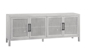 Basset Mirror Pentak White Server - Modern Coastal Charm With Unique Mango Wood, Soft-close Doors & Ample Storage White Wood 8236-dr-576