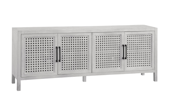 Basset Mirror Pentak White Server - Modern Coastal Charm With Unique Mango Wood, Soft-close Doors & Ample Storage White Wood 8236-dr-576