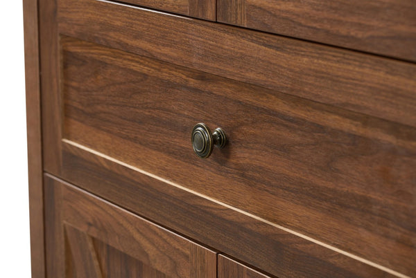 English Elm Dome Top Apothecary Cabinet Antique Inspired Tall Storage with Arched Silhouette Walnut,Walnut Brown W1785S00001
