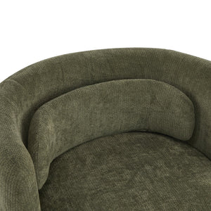 English Elm Christopher Knight Home® - Swivel Contemporary Accent Armchair with Lumbar Pillow, 360° Rotation, Metal Base Durability Green 37.75 L x 33.75 W x 26.5 H N776P368491G