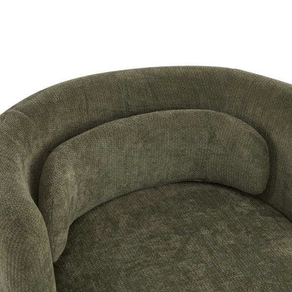 English Elm Christopher Knight Home® - Swivel Contemporary Accent Armchair with Lumbar Pillow, 360° Rotation, Metal Base Durability Green 37.75 L x 33.75 W x 26.5 H N776P368491G