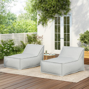 English Elm Christopher Knight Home® - Perry Outdoor Bean Bag Lounge Chairs - Set Of 2, Light Gray, Durable, Quick-Dry For Relaxation N775P265564G-S2