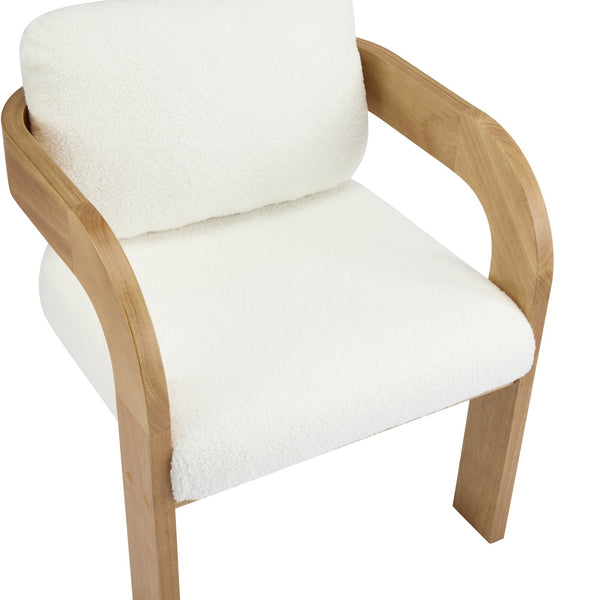 English Elm Christopher Knight Home® - 2-Pack Dining Chairs with Pillow Back and Curved Arms, Foam Seat Comfort, Sturdy Rubber Wood Frame White+Natural N779P298399C