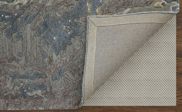 Feizy Rugs Zarah Modern Elegance Hand-tufted Viscose And Wool Rug, Abstract Watercolor Design For Your Home Blue,Taupe,Green Viscose,Wool Zrh8918fbluchle10