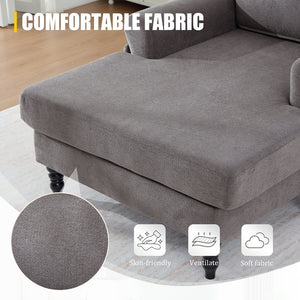 English Elm Modern Chenille Recliner Chaise Lounge Sofa Chair with High-Resilience Foam, Wide Seat, 550lb Capacity Dark Gray W395P371335
